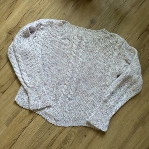 Pink and purple hand knit sweater